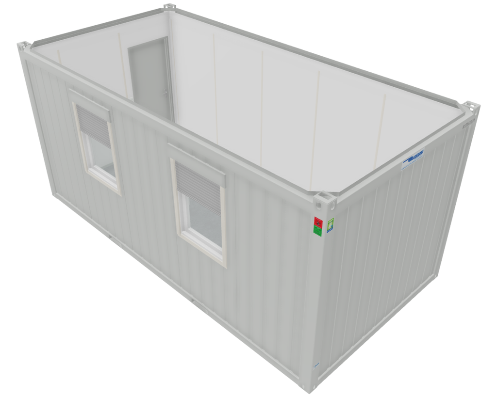 Nieuwe bureelcontainer 6m x 3m DKVR Lichtgrijs