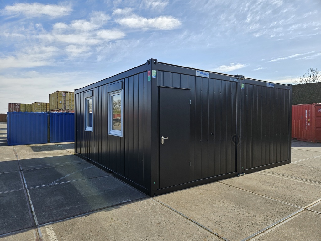 Nouveau conteneur de bureau 6m x 6m DKVLVR Noir