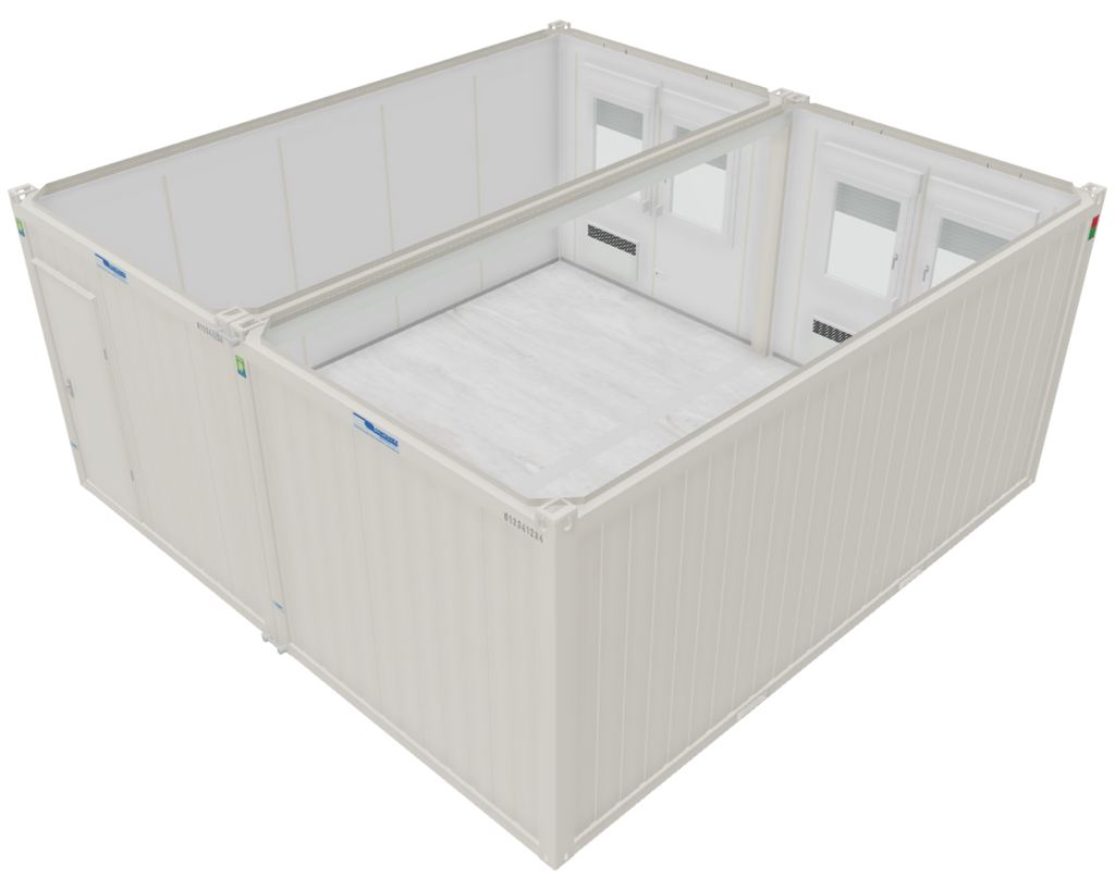 [BH606] Bureelcontainer 6m x 6m DKVK Lichtgrijs 