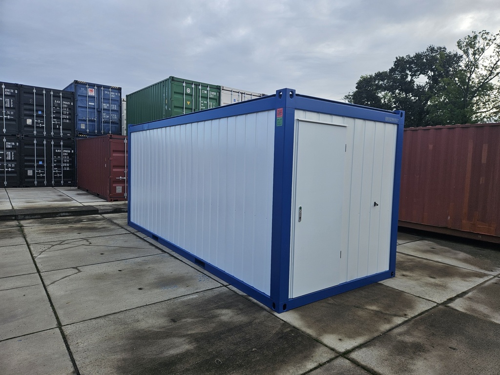 [BH062AC] Bureelcontainer 6 x 2,4m DKVR/AC  wit/blauw 