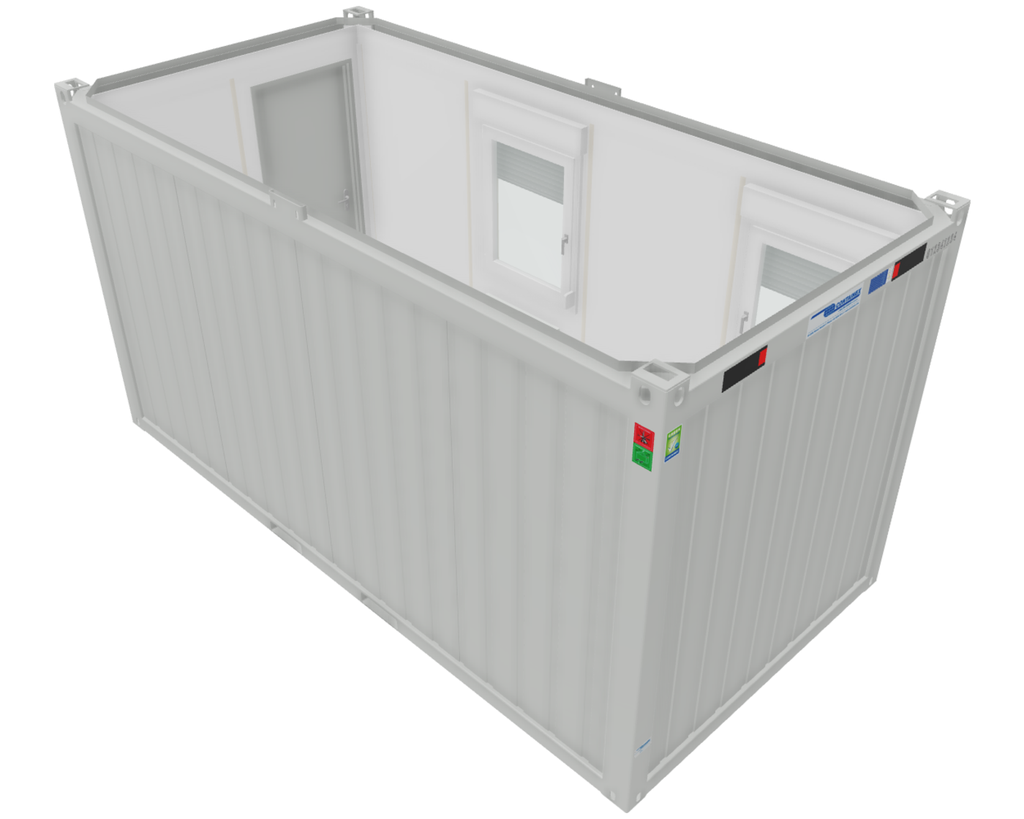 Nieuwe bureelcontainer 5m x 2m40 DKVL Lichtgrijs