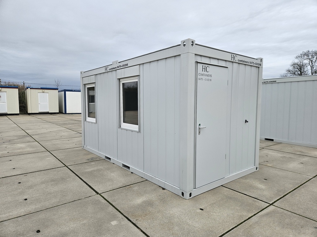 Nieuwe bureelcontainer 5m x 2m40 DKVL Lichtgrijs