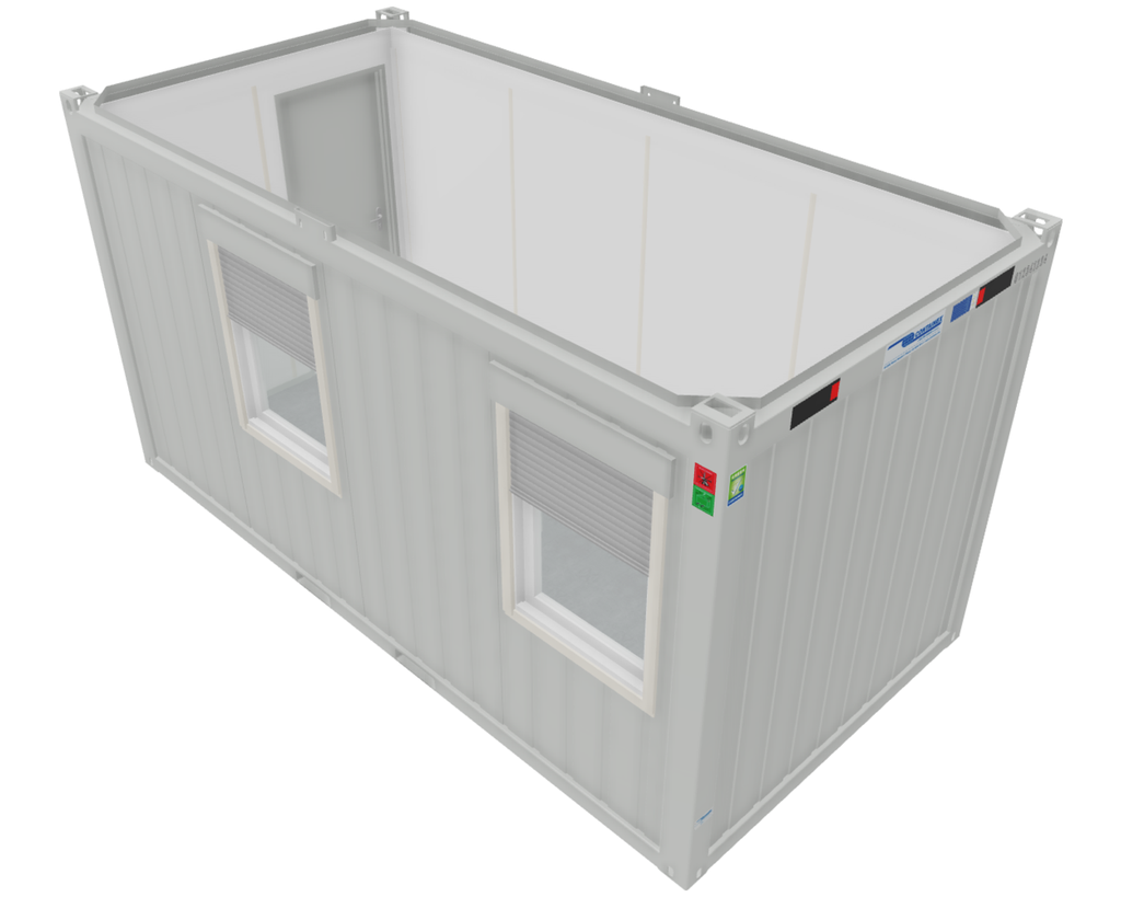 Nieuwe bureelcontainer 6m x 3m DKVR Lichtgrijs