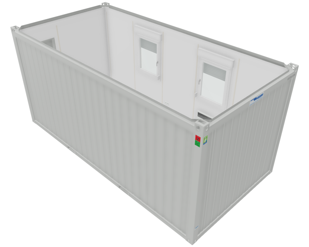 Nouveau conteneur de bureau 6m x 3m DKVL Gris Clair