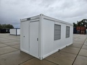 Nieuwe bureelcontainer 6m x 2m40 DKVR Wit - met tralies