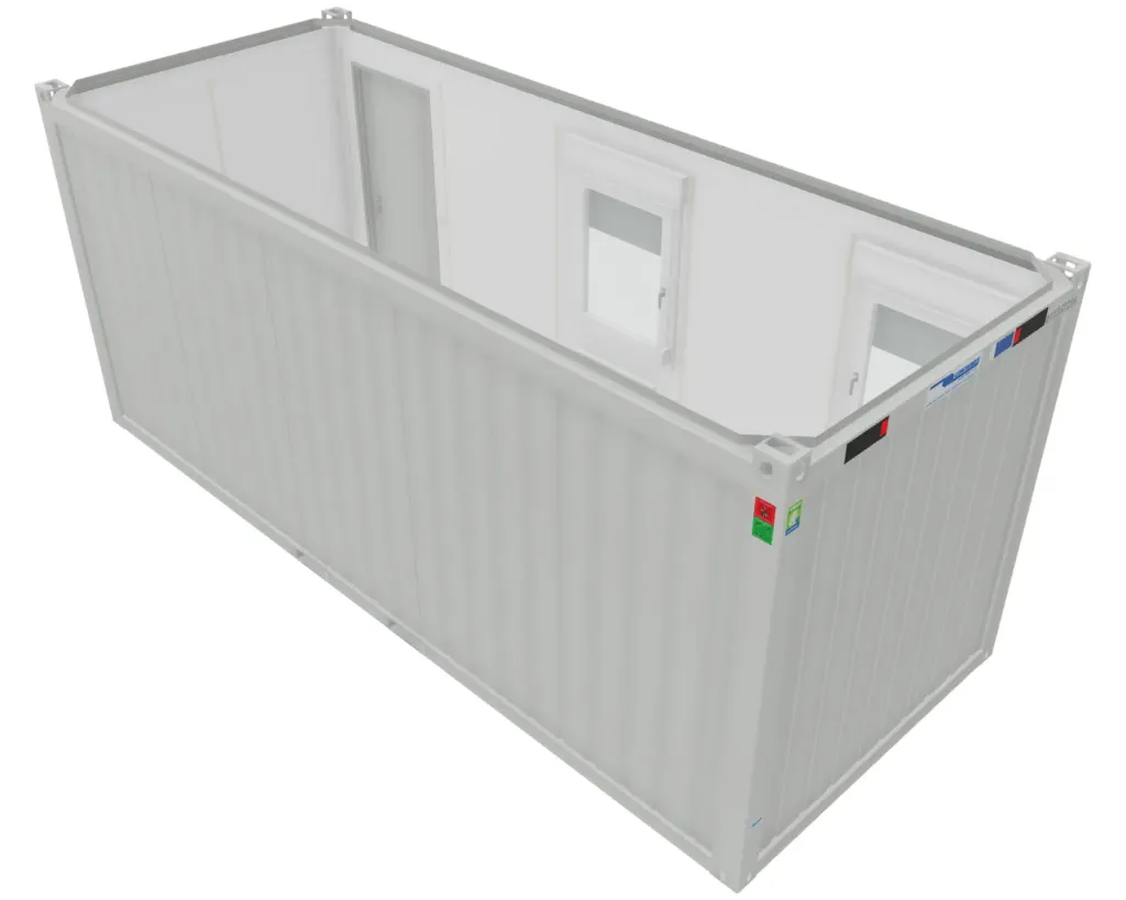 Nieuwe bureelcontainer 6m x 2m40 AL Lichtgrijs