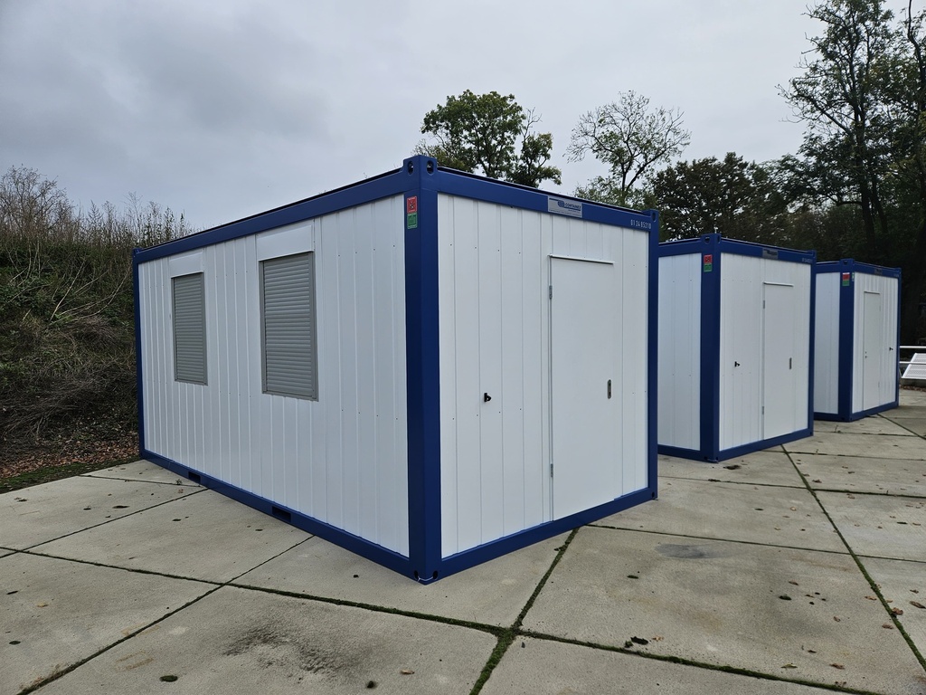Nouveau conteneur de bureau 6m x 3m DKVL Blanc/Bleu