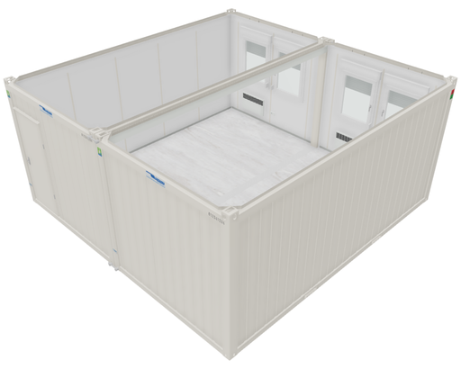 [BH606] Conteneur de bureau 6m x 6m DKVK Gris clair