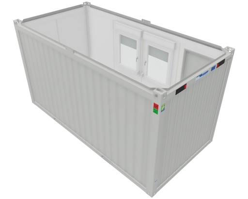 Nieuwe bureelcontainer 5m x 2m40 AL Lichtgrijs